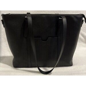 BOSTANTEN Black Leather style Laptop Bag Tote Women's Shoulder Handbag Briefcase